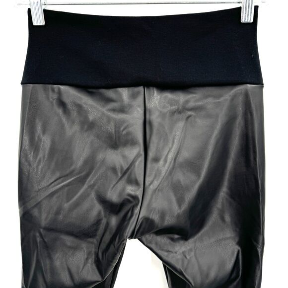ASSETS BY SPANX All Over Faux Black Leather Pull On Leggings Size Small S - Picture 7 of 8